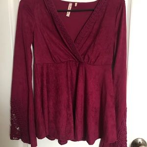 maroon blouse
